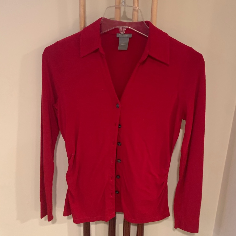 Red button up with collar